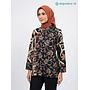 Tunik Batik Rengganis - Motif Daun Hitam (foto asli)